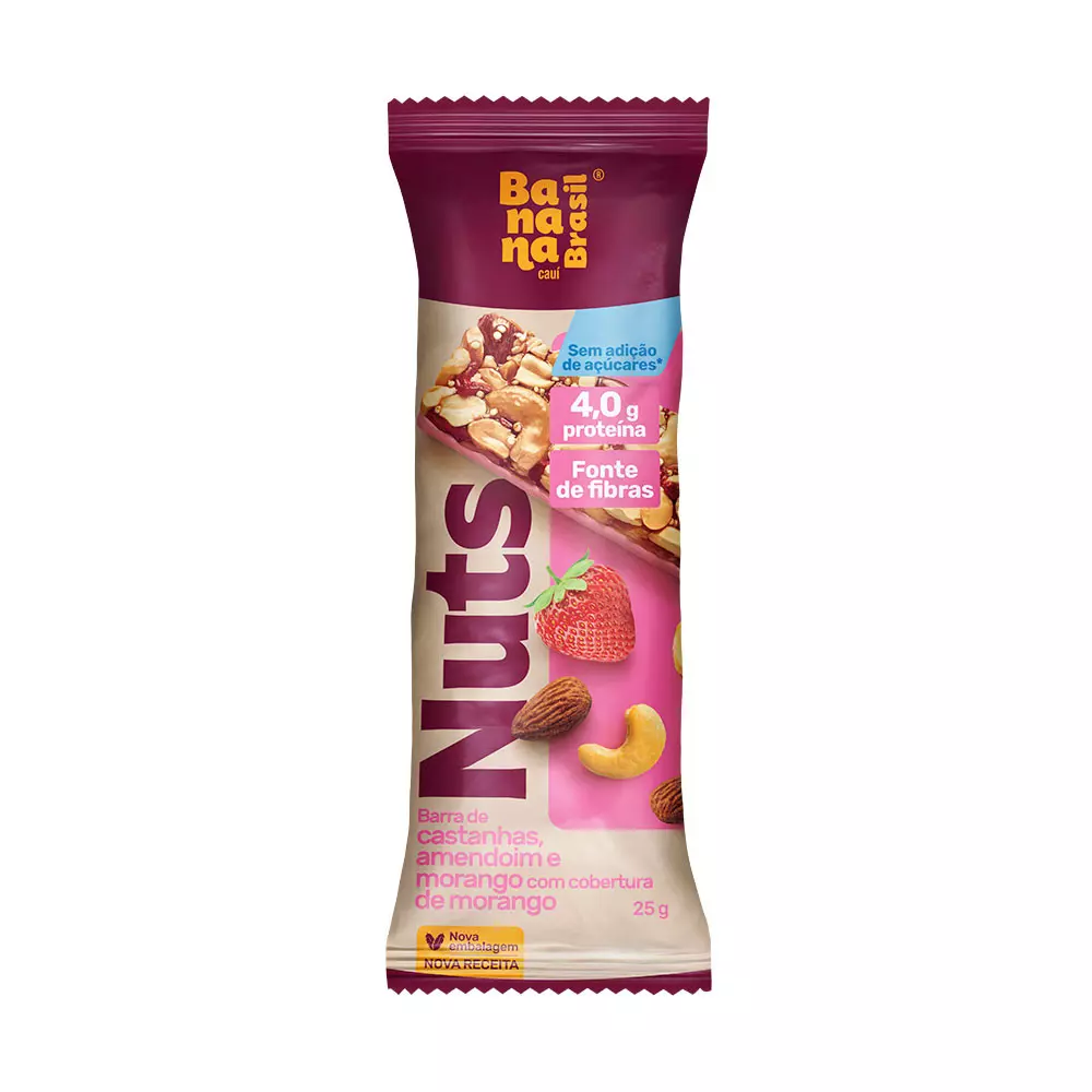 Nuts - Castanhas e Morango - Caixa com 12un de 25g