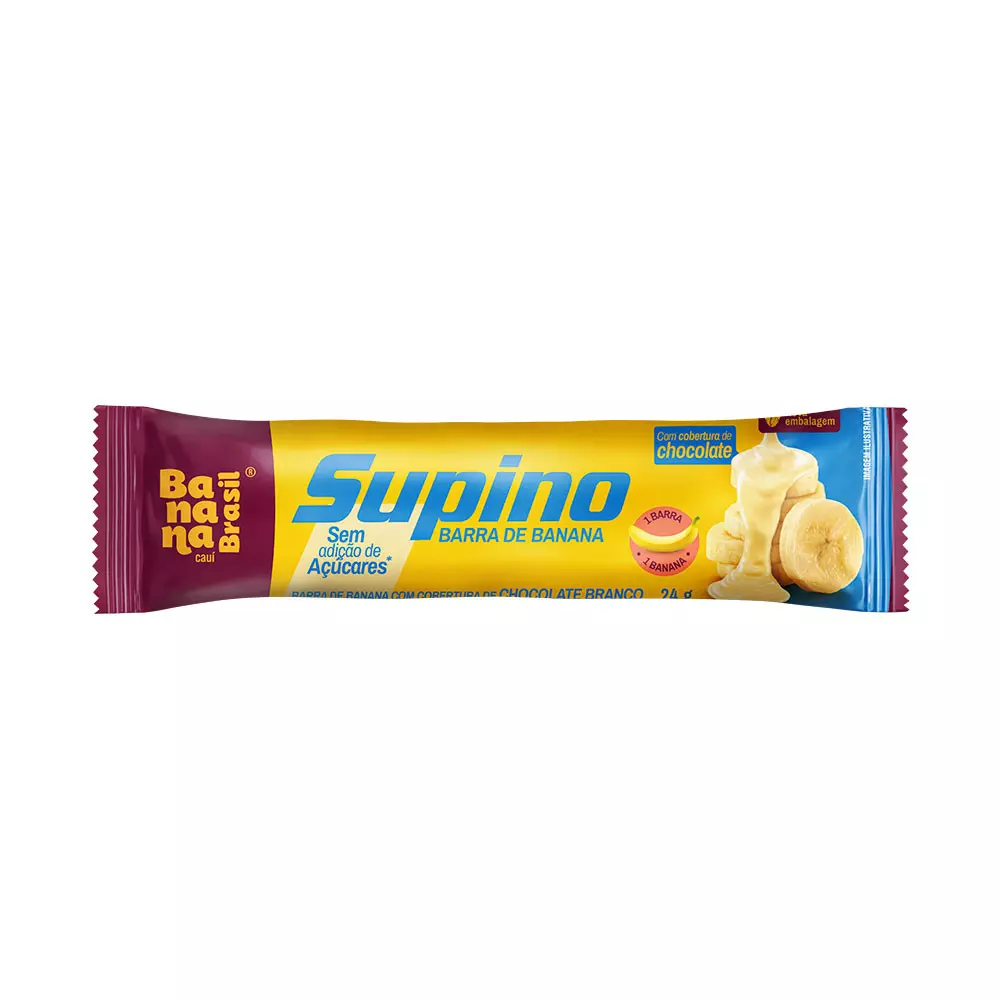 Supino Zero - Banana e Chocolate Branco - Caixa com 20un de 24g