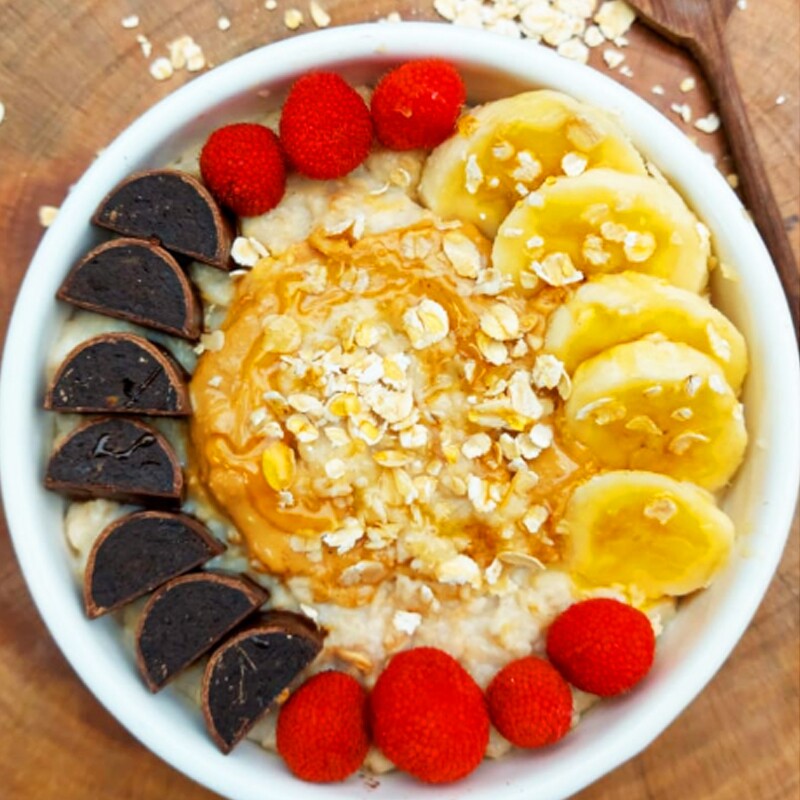 Mingau de aveia proteico rico em fibras