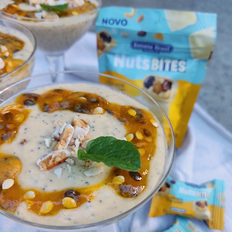 Mousse de maracujá com Nutsbites