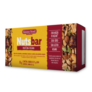 Nutsbar Castanhas e Proteína Vegana caixa com 2un de 25g