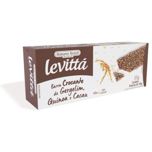 Levittá Gergelim, Quinoa e Cacau caixa com 3un de 10g