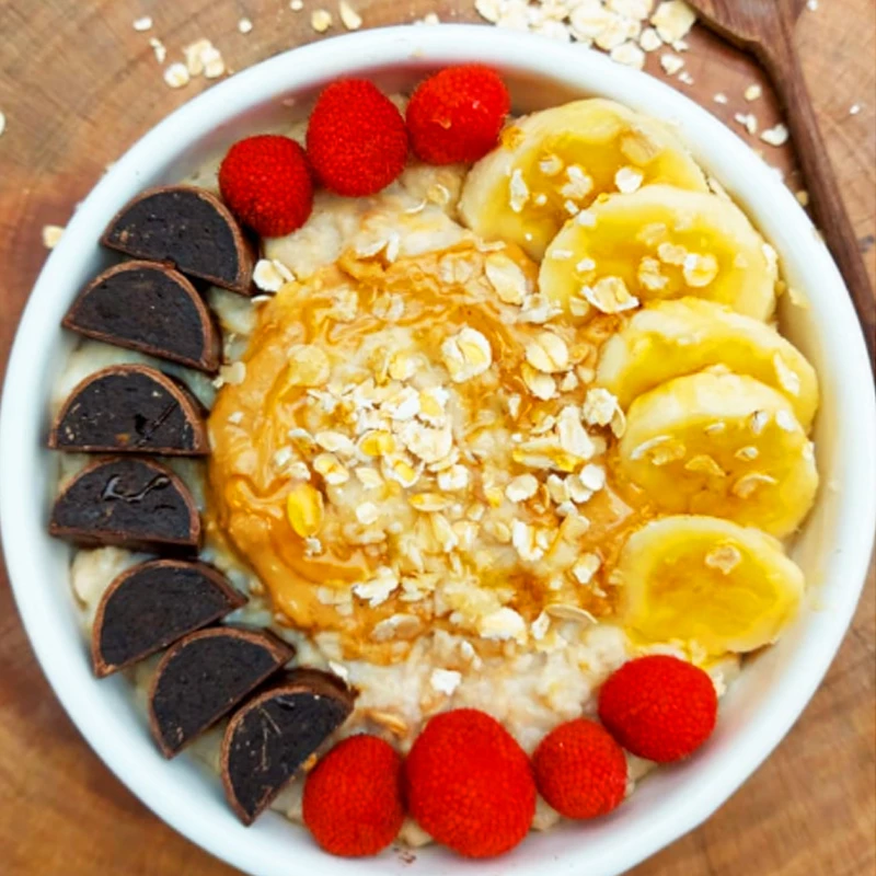Mingau de aveia proteico rico em fibras