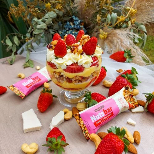 Pavê com Nutsbar morango e chocolate branco