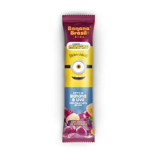 Banana Brasil Kids com cobertura de uva caixa com 20un de 22g