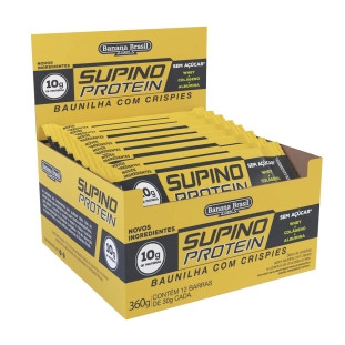 Supino Protein Baunilha com Crispies caixa com 12un de 30g