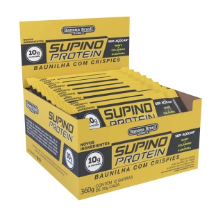 Supino Protein - Baunilha com Crispies - Caixa com 12un de 30g