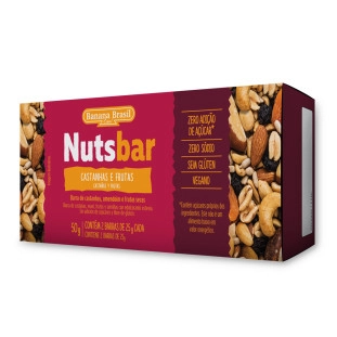 Nutsbar Castanhas e Frutas caixa com 2un de 25g