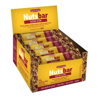 Nutsbar Castanhas e Proteína Vegana caixa com 12un de 25g