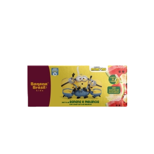 Banana Brasil Kids com cobertura de melancia caixa com 3un de 22g