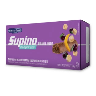 Supino Zero Banana e Ameixa caixa com 3 de 24g