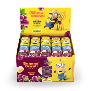 Banana Brasil Kids com cobertura de uva caixa com 20un de 22g