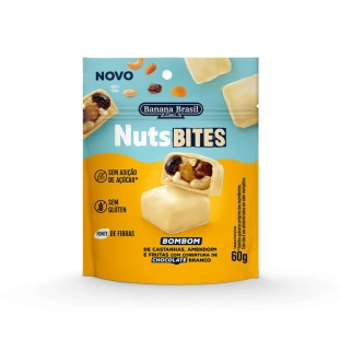 NutsBITES - Chocolate Branco - Pouch de 60g