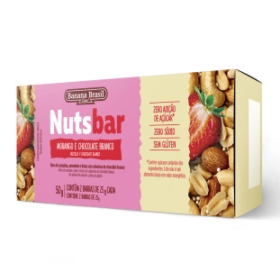 Nutsbar - Morango e Chocolate Branco - Caixa com 2un de 25g