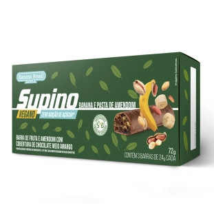 Supino Zero Banana e Pasta de Amendoim Vegano caixa com 3un de 24g