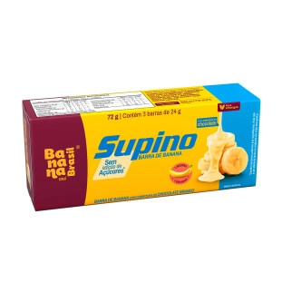 Supino Zero - Banana e Chocolate Branco - Caixa com 3un de 24g