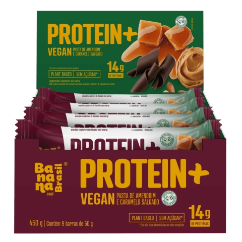 Protein+ Pasta de Amendoim e Caramelo Salgado - Caixa com 9un de 50g