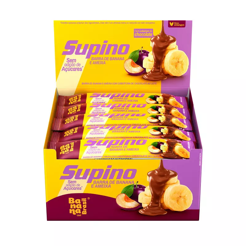 Supino Zero - Banana e Ameixa - Caixa com 20un de 24g | Banana Brasil