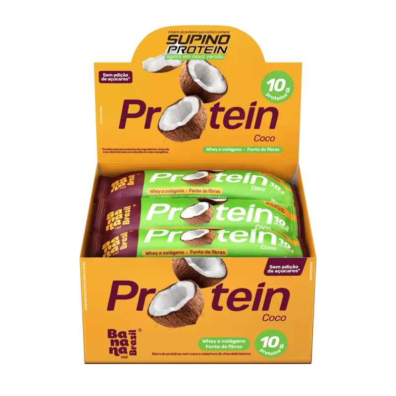 Protein - Barra de proteína - Coco - Caixa com 12 un. de 30g