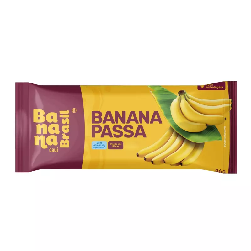 Banana Passa - Caixa com 9un de 86g | 100% Natural | Banana Brasil