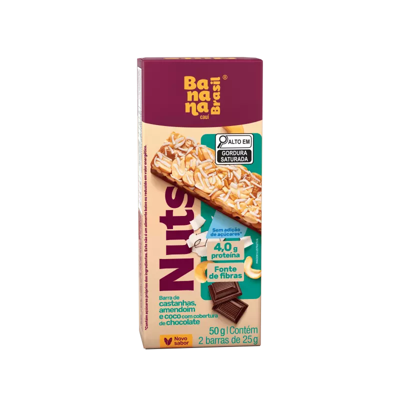 Nuts - Castanhas e Coco com Cobertura de chocolate - Caixa com 2un