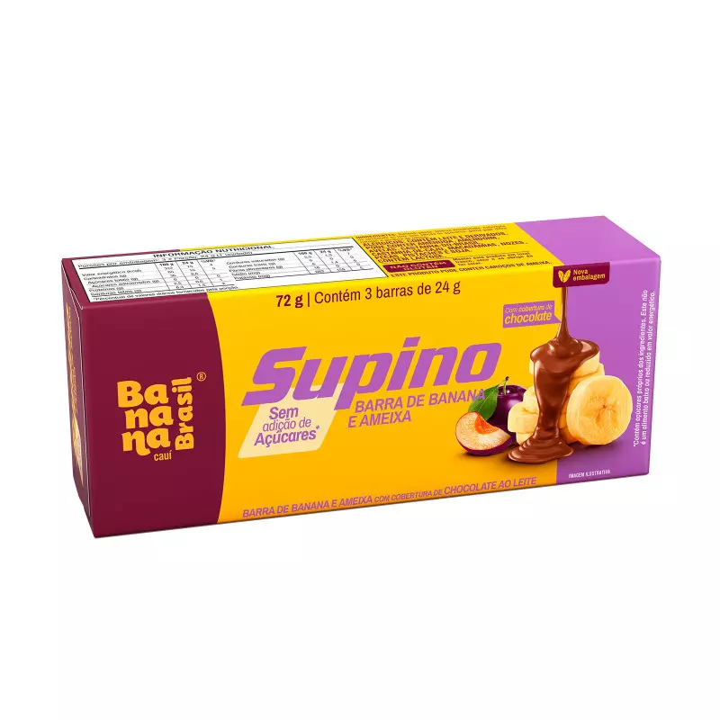 Supino Zero - Banana e Ameixa - Caixa com 3un de 24g | Banana Brasil