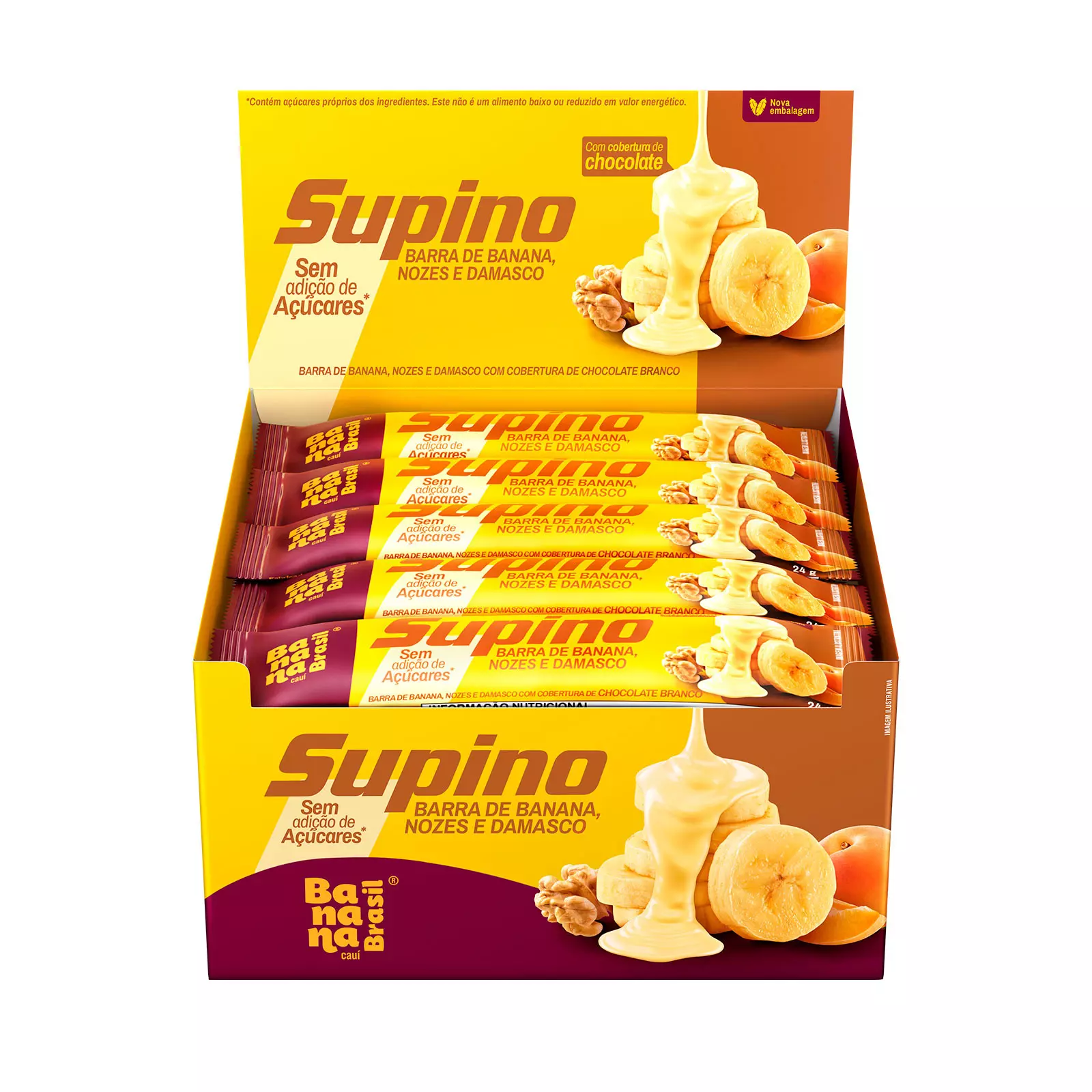 Supino Zero - Banana Nozes e Damasco - Caixa com 20un de 24g