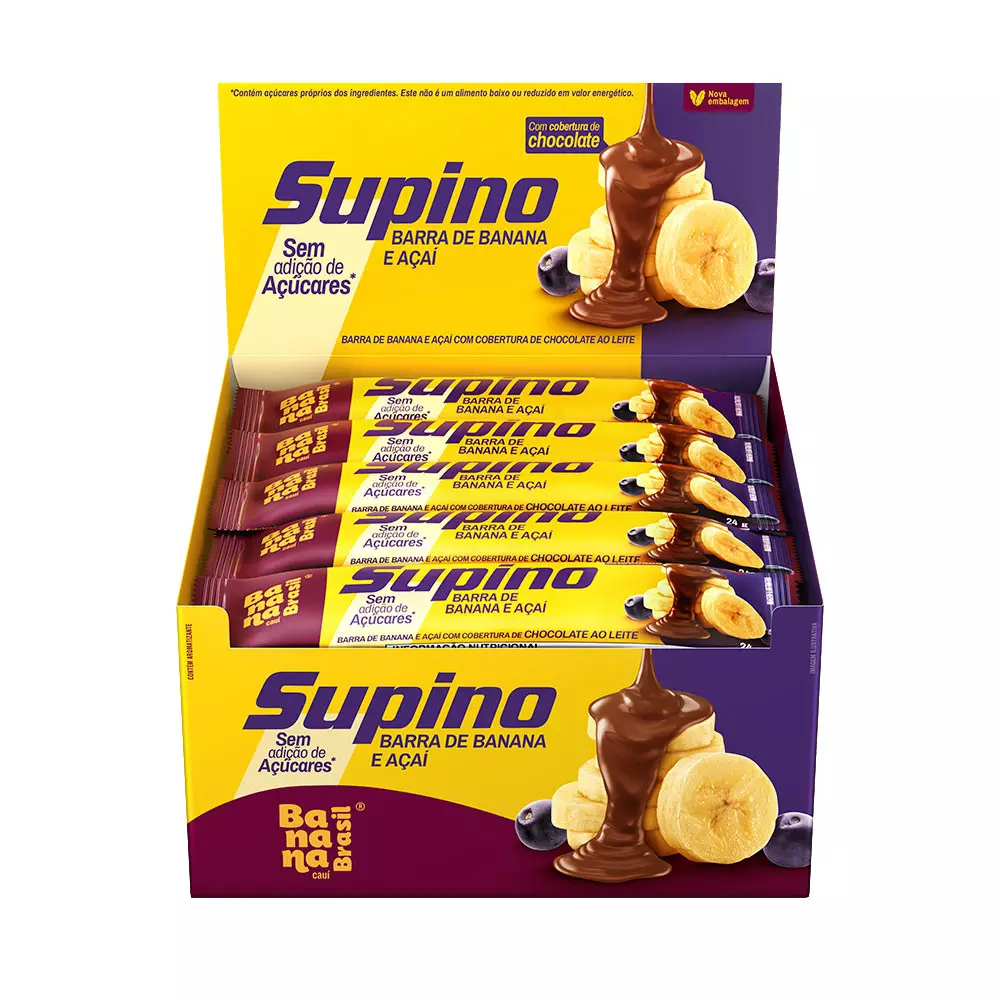 その他 sounene Supino Zero - Banana e Açaí - Caixa com 20un de 24g | Banana Brasil