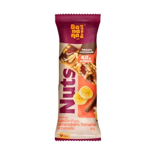 Nuts - Castanhas, Amendoim, Banana e Canela - Caixa com 12un de 25g