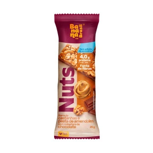 Nuts - Castanhas e Pasta de Amendoim com Cobertura de Chocolate - Caixa com 12un de 25g