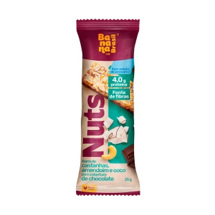 Nuts - Castanhas e Coco com Cobertura de chocolate - Caixa com 2un de 25g