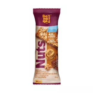 Nuts - Castanhas e Pasta de Amendoim com Cobertura de Chocolate - Caixa com 12un de 25g