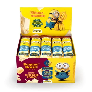 Banana Brasil Kids - Banana e Chocolate Branco - Caixa com 20un de 22g