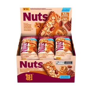 Nuts - Castanhas e Pasta de Amendoim com Cobertura de Chocolate - Caixa com 12un de 25g