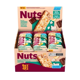 Nuts - Castanhas e Coco com Cobertura de chocolate - Caixa com 12un de 25g