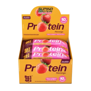 Protein Morango - Proteína com Morango e Cobertura de Morango - Caixa com 12 un. de 30g