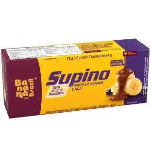 Supino Zero - Banana e Açaí - Caixa com 3un de 24g