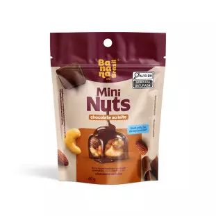 Mini Nuts - Chocolate ao Leite  -  Pouch de 60g