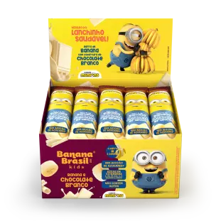 Banana Brasil Kids - Banana e Chocolate Branco - Caixa com 20un de 22g