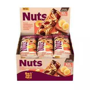 Nuts - Castanhas, Amendoim, Banana e Canela - Caixa com 12un de 25g