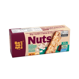 Nuts - Castanhas e Coco com Cobertura de chocolate - Caixa com 2un de 25g
