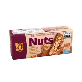 Nuts - Castanhas e Pasta de Amendoim com Cobertura de Chocolate - Caixa com 2un de 25g