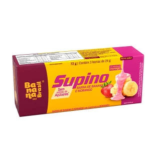 Supino Zero - Banana e Morango - Caixa com 3un de 24g