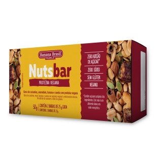 Nutsbar - Castanhas e Proteína Vegana - Caixa com 2un de 25g