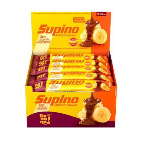 Supino Zero -  Banana e Chocolate ao Leite - Caixa com 20un de 24g