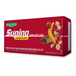 Supino Zero Banana Maçã e Canela caixa com 3un de 24g